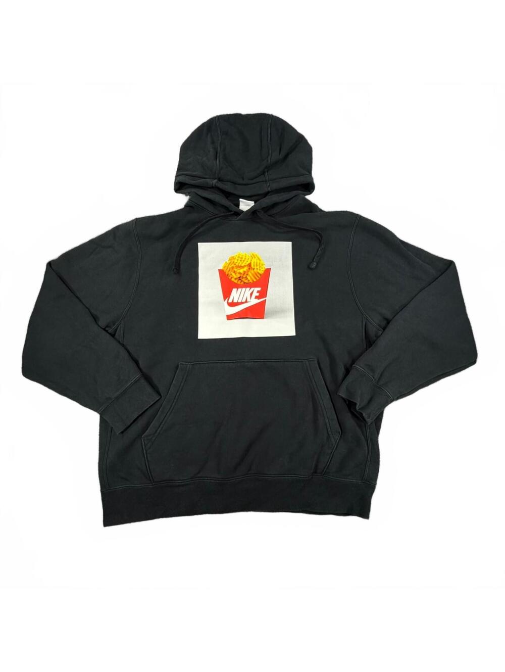Nike Men's Graphic Hoodie French Fries Logo Black Size Large